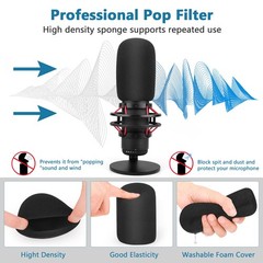Pop Filter for Hyperx Quadcast s, Mic Foam Cover+Furry Cover Hyper X