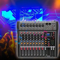 8 Channel Professional Digital Bluetooth Live Studio Audio Mixer Power Mixing