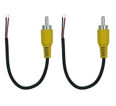 AILTECK RCA Male Plug Cable Replacement Repair, to Bare 4.5 inches, Black