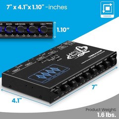 Lanzar Parametric Equalizer with Subwoofer Gain Control 9-Volt RMS Pre-Amp