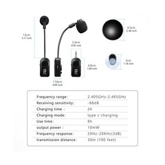 EBJ 2.4G Instrument Microphone Receiver with Detachable Suction Cup for Guita…