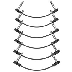 LuminologyPro 6 Pack Guitar Patch Cables, 5 Inch, 1/4″ TS 5 inches, Black