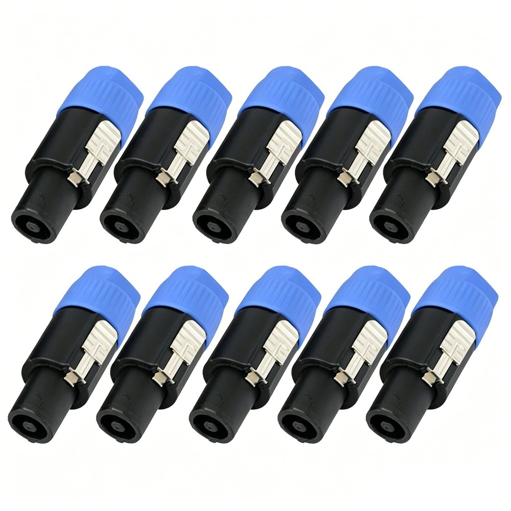 10pcs 4 Pole Speakon Male Plug Pro Audio Cable 4 Conductor Connector Adapter End