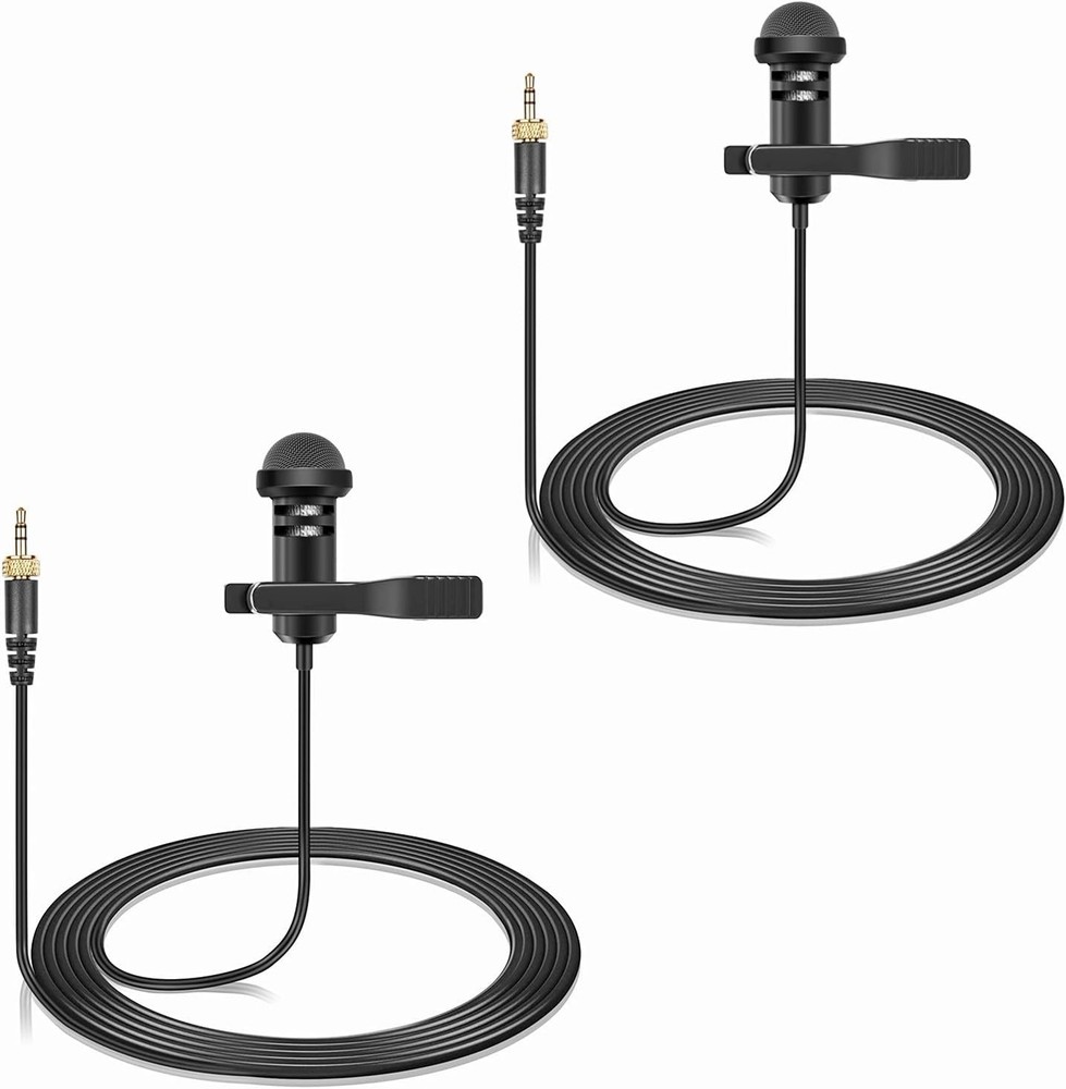 2-Pack Lavalier Lapel Microphone Compatible with Sennheiser Wireless System Mic