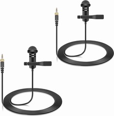 2-Pack Lavalier Lapel Microphone Compatible with Sennheiser Wireless System Mic