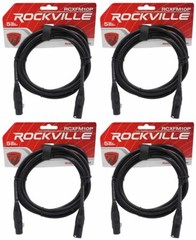 4 Rockville RCXFM10P-B Black 10′ Female to Male REAN XLR Mic Cable 100% Copper