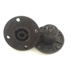 2 Pcs NL4MPR Female SpeakON Connectors Round Configuration 4 Pin Plastic Panel
