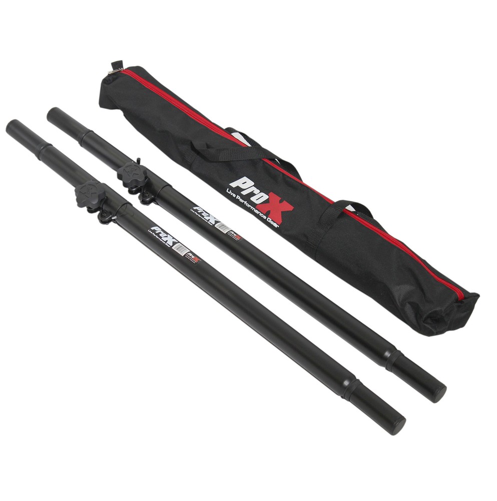 Pro X Set of 2 Speaker Pole Mounts Adjustable 32″- 63″ | With Bag