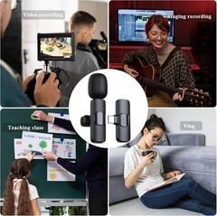 Microfono Mini Inalambrico De Para Celular iPhone O Android 2 Solapa Micrófonos