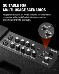 Donner Electric Drum Amp 200W, Peak Power 1000-Watt Wireless Black