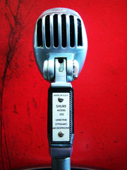 Vintage 1960s Shure 55S dynamic cardioid microphone w Atlas stand 55 DISPLAY # 2
