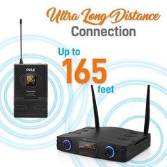 PYLE Compact UHF Wireless Microphone System – Pro Portable 1 One size, Black