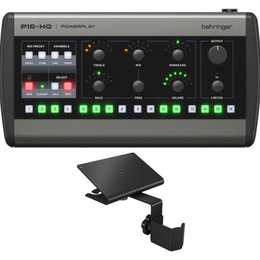 Behringer P16-HQ 16-Channel Mixer Bundle with P16-M Mounting Bracket