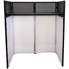 Portable Vertical Stand DJ Event Facade DJ Booth White Scrim Steel Alloy Frame