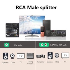 Devinal RCA Y Cable, RCA/Phono Y Splitter, 1 Male to 2 Y 1 Meter