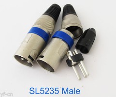 20pcs SL5235 XLR 3pin Male Microphone Mic Speaker Audio Connector w/Blue Ring