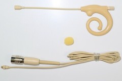 Snail Ear Hook Headset Microphone for Audio-Technica BodyPack Detachable Cable