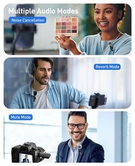 3-in-1 Mini Microphone for iPhone: Wireless Lavalier Microphone with 80ft Ran…