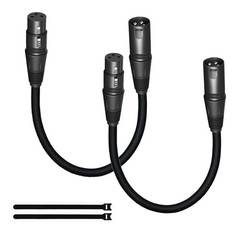 2 PCS 1.6FT Short XLR Cables Male To Female Balanced 3 Pin OFC 1 Foot Mic