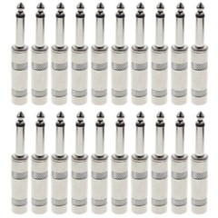 1/4 MONO TS Heavy Duty Male Audio Speaker Guitar Cable Connector Plug Jack 20Pcs