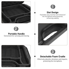 Microphone Carrying Case For Vibration Absorbing Travel Easy To Use