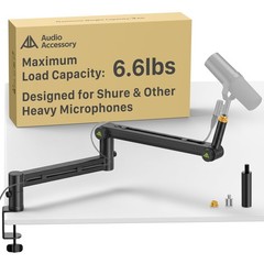Mic Arm Desk Mount (Design for Heavy Mic) 6.6lbs Load Capacity, Stable Gear L…
