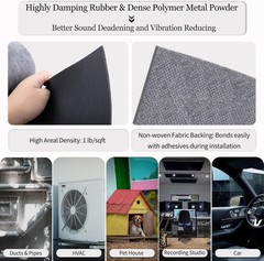 Mass Loaded Vinyl Sound Proof Barrier, 1 Lb/Sqft, 1 X 8 Feet MLV Insulation Shee