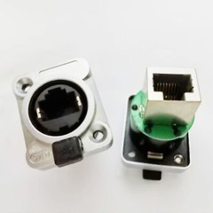 4PCS CAT5/6 RJ45 Feed-through Ethercon Chassis Panel Mount RJ45 Connector System