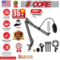 5Core 32″ Microphone Scissor Arm Set Mic Stand Suspension Boom Desk Mount Holder