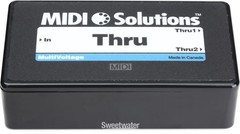 MIDI Solutions MultiVoltage Thru 1-in 2-out MIDI Through Box