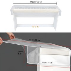 Klmnop Piano Keyboard Dust Cover for 88 Keys, Waterproof Transparent Clear