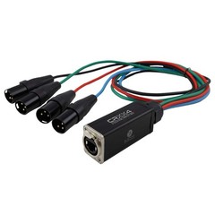 Blastking CRXX4 4 CH XLR Male Receiver Box with Cable over CAT6 Audio DMX Extend