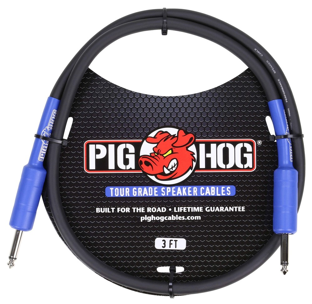 Pig Hog 3ft High Performance 14 Gauge Speaker Cable with Heat Shrink Connectors