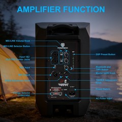 proreck SP8 8“ 1000W Peak Powered DSP DJ Speaker with Bluetooth & TWS Set