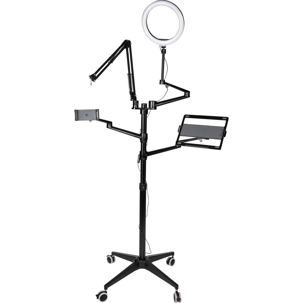 Gator Frameworks 5-in-1 Mobile Content Creator Streaming Stand with Tripod Base