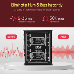 -PRO Premium Direct Injection Audio Box – Passive DI Unit Hum Eliminator W/ Inpu