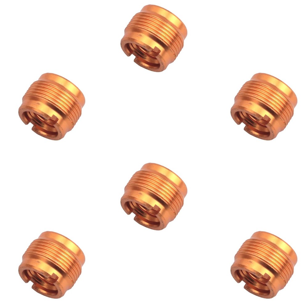 6 PCS Gold Microphone Holder 5/8″ to 3/8″ Threaded Adapter Stand Screws