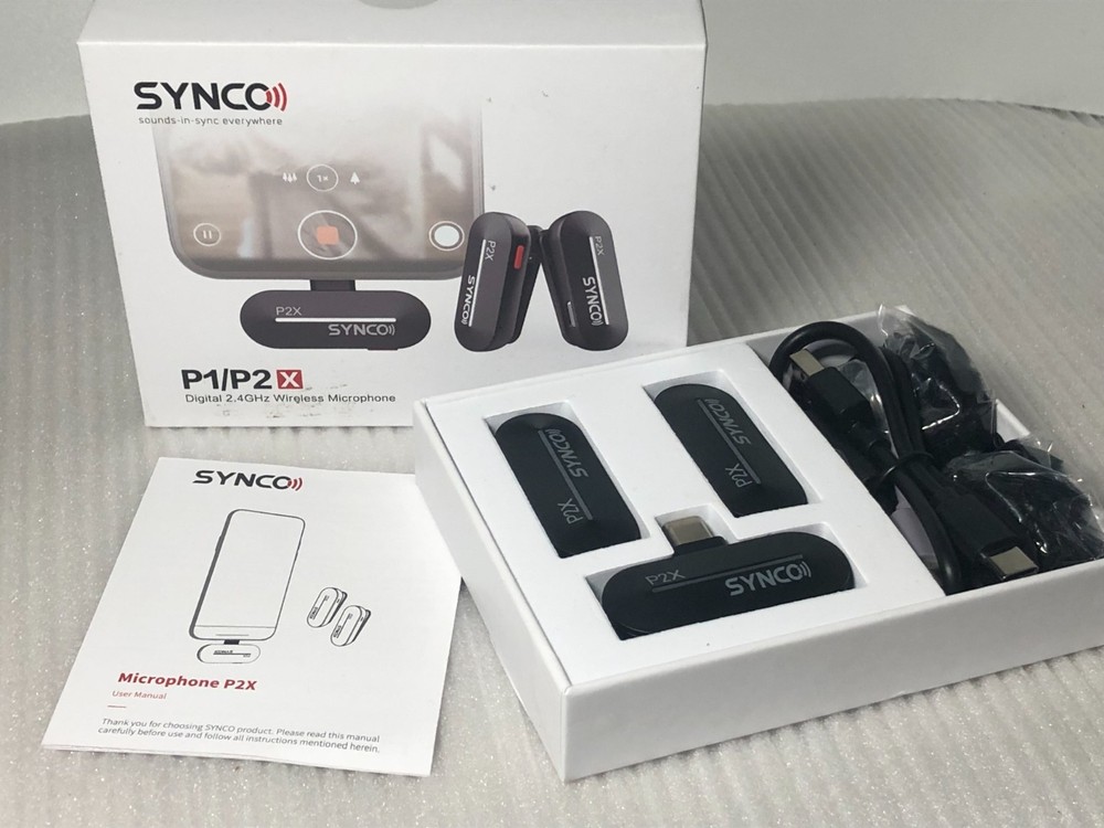 P1/P2X Wireless Lavalier Microphones(2) USB-C Lapel Clip 2.4 GHz Synco