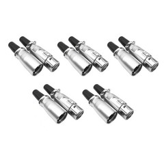 10x/Set XLR 3-Pin Female Male Audio Mic Microphone Adapter Cable Connector Plug