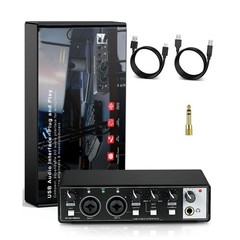 2×2 USB-C Audio Interface for PC/Mac Recording, 24-bit/192kHz Dual TS/XLR Inputs
