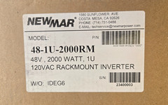 Newmar 2000 Watt Rackmount DC-AC Inverter 48-1U-2000RM 1RU case for 19” Rack