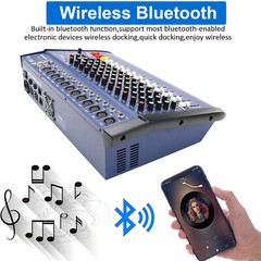 2000W Pro 12 Channel Mixer w/Power Amplifier Bluetooth Sound Package Powertable