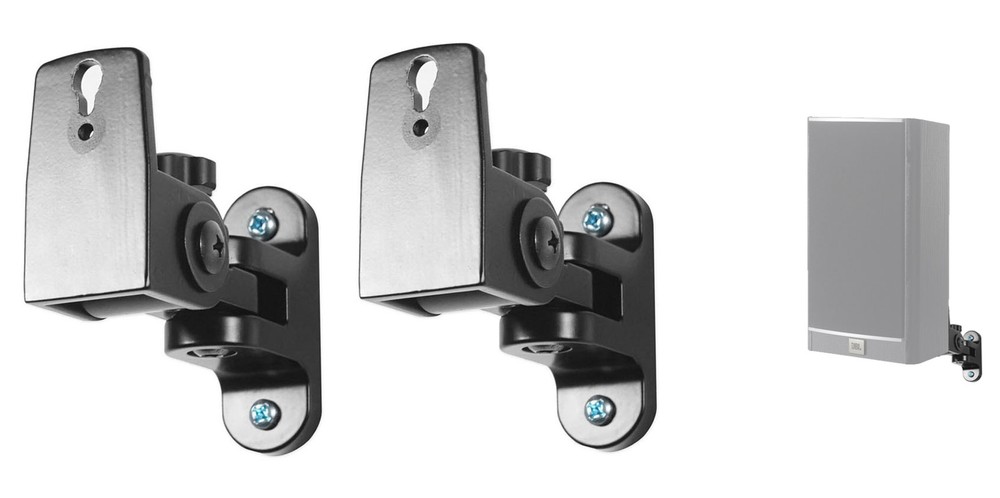 Pair Hidden Wall Mount Swivel Brackets For JBL Arena 120 Bookshelf Speakers
