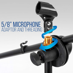 Universal Tripod Microphone Stand – Pair of Adjustable Height 27.5” to 52” High