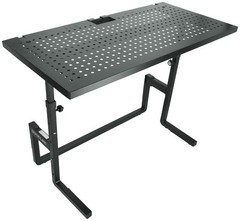 Quik Lok DJ233 Foldable DJ Table Workstation w/Perforated Shelf+Laptop Stand