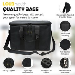 12 Slot Microphone Case with Foam | Rugged Padded Bag for Wired and Wireless Mic