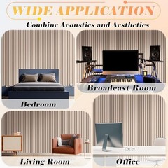 Acoustic Panels 12 Pack – Covers 16 Sq Ft, 12 Pack 16 x 12 x 0.4 Inches Camel