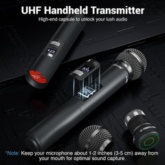 Phenyx Pro PTU-71-2H UHF Dual-Channel Wireless Handheld Microphone System