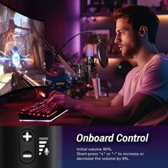 USB Podcast Microphone, Gaming PC Studio Mic Kit with Adjustable Arm Stand, Q9S