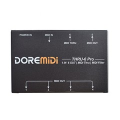 MIDI THRU-6 Pro Box USB MIDI Interface 1-In 6-Out 6 Channels MIDI Spliter